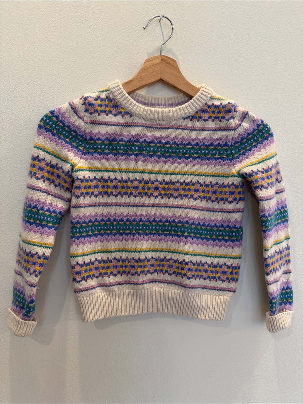 Mini Boden Fair Isle Pattern Pullover Sweater - Size 6-7Y